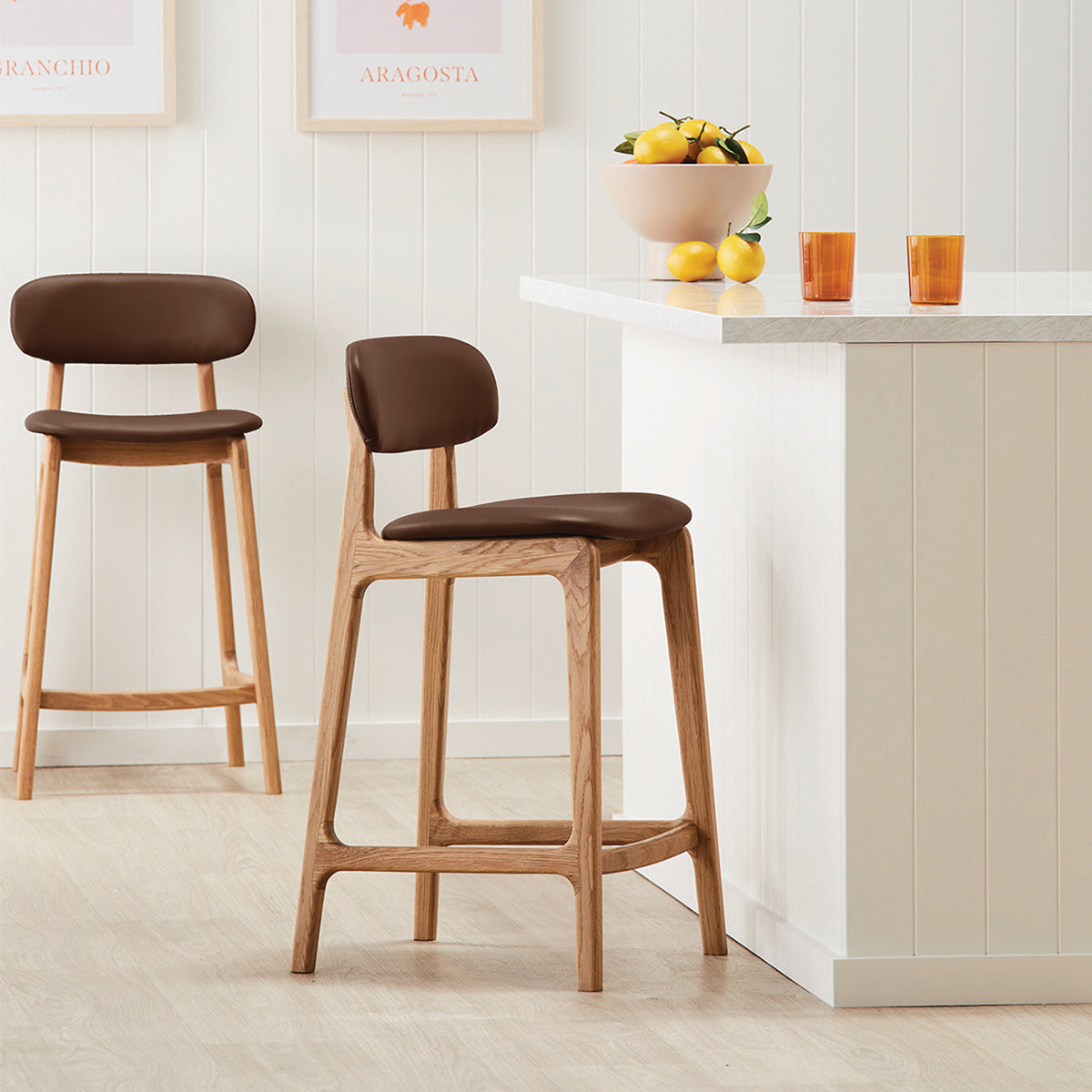 Alaska Leather Bar Stool