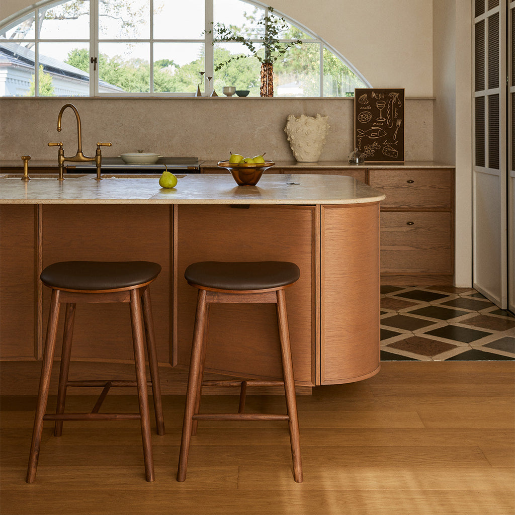 Lando Leather Backless Bar Stool