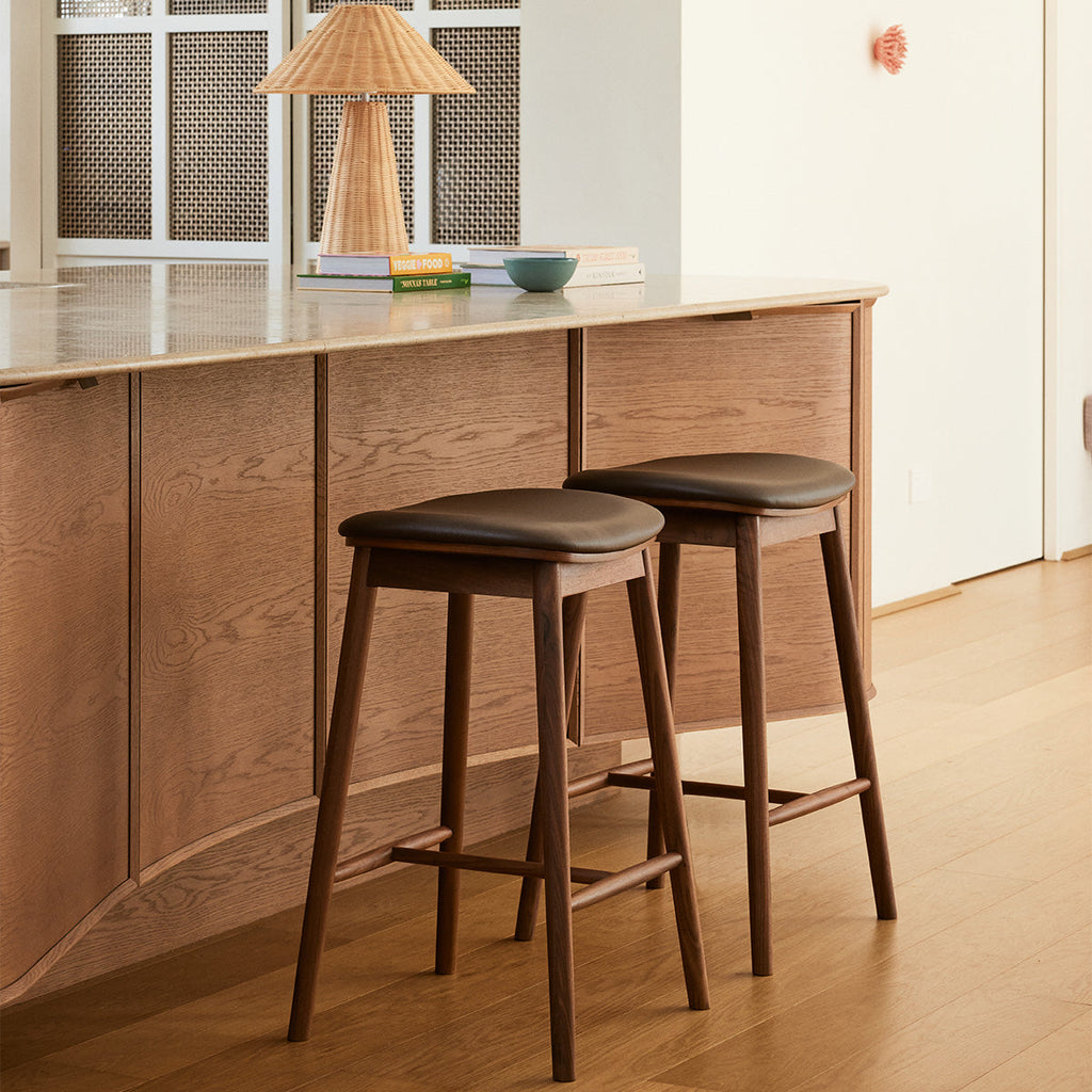 Lando Leather Backless Bar Stool