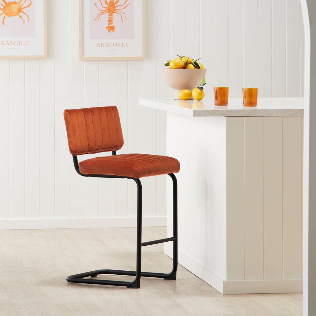 Blake Velvet Bar Stool