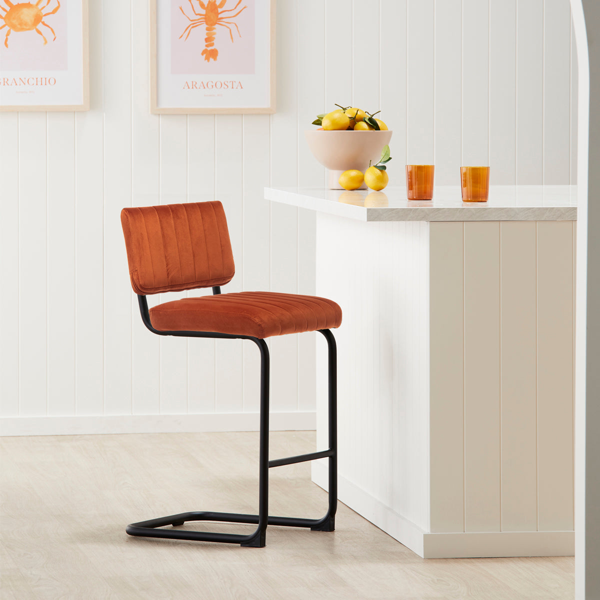 Blake Velvet Bar Stool