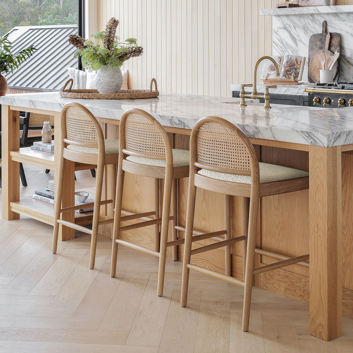 Capri Fabric Arch Bar Stool