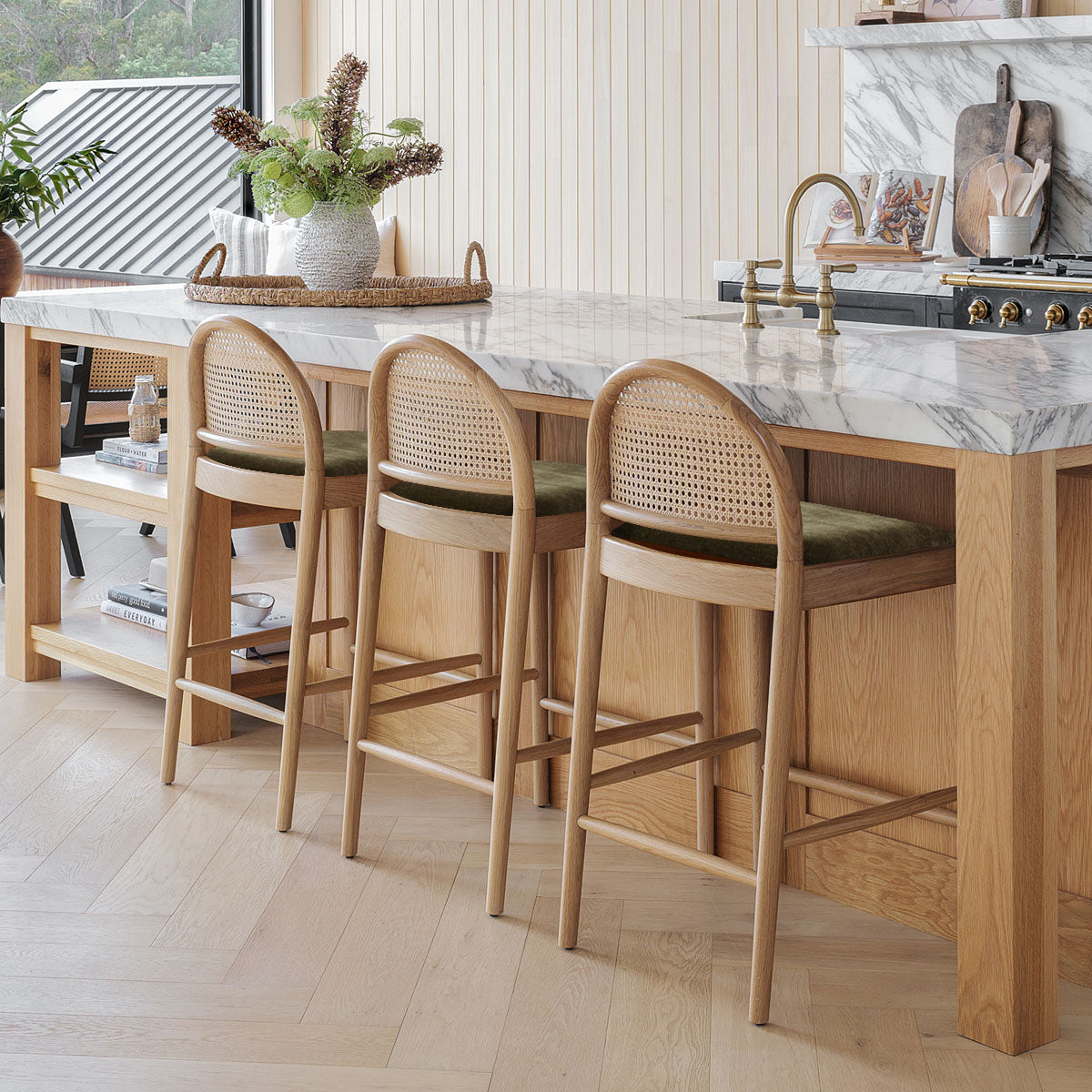 Capri Fabric Arch Bar Stool