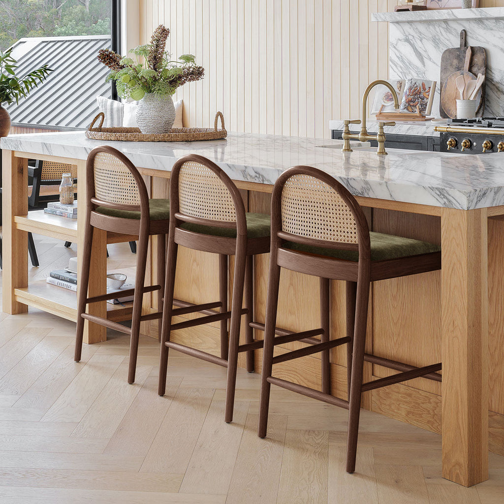 Capri Fabric Arch Bar Stool