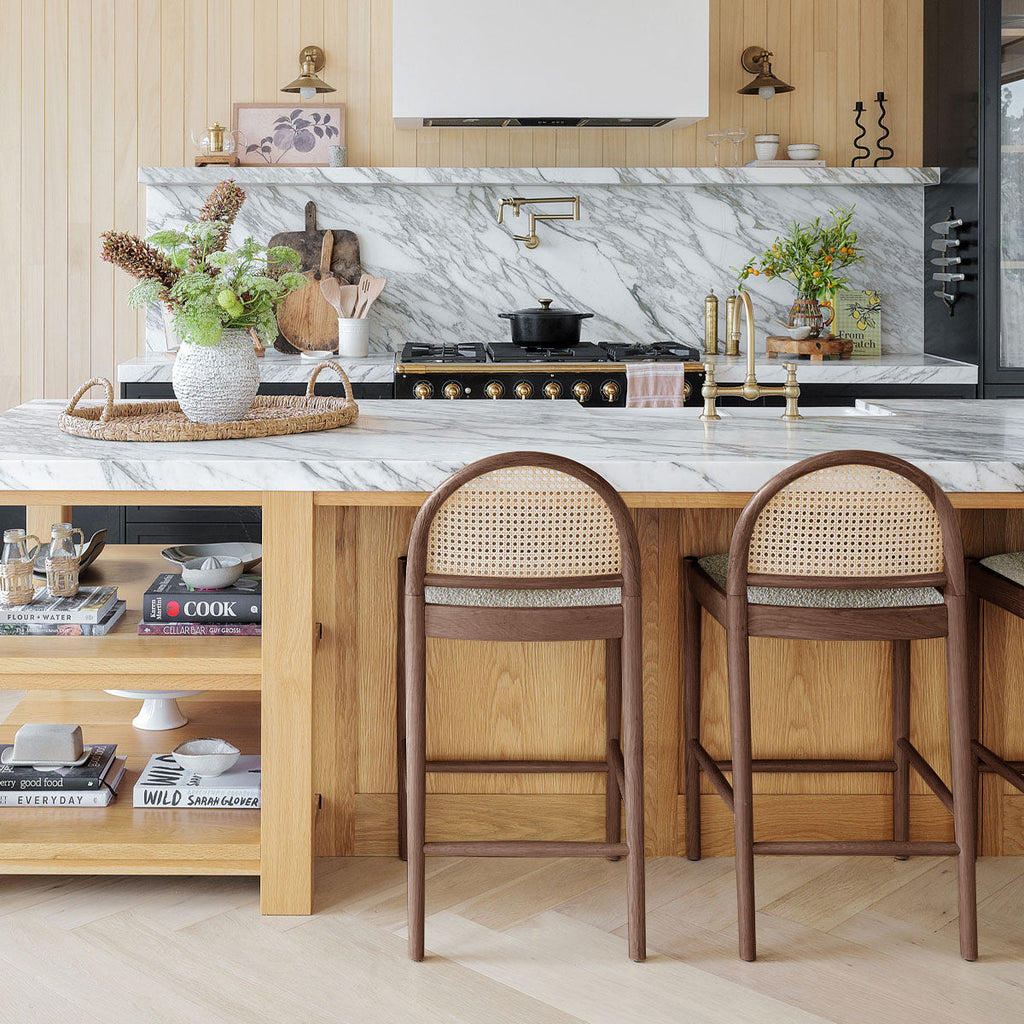 Capri Fabric Arch Bar Stool