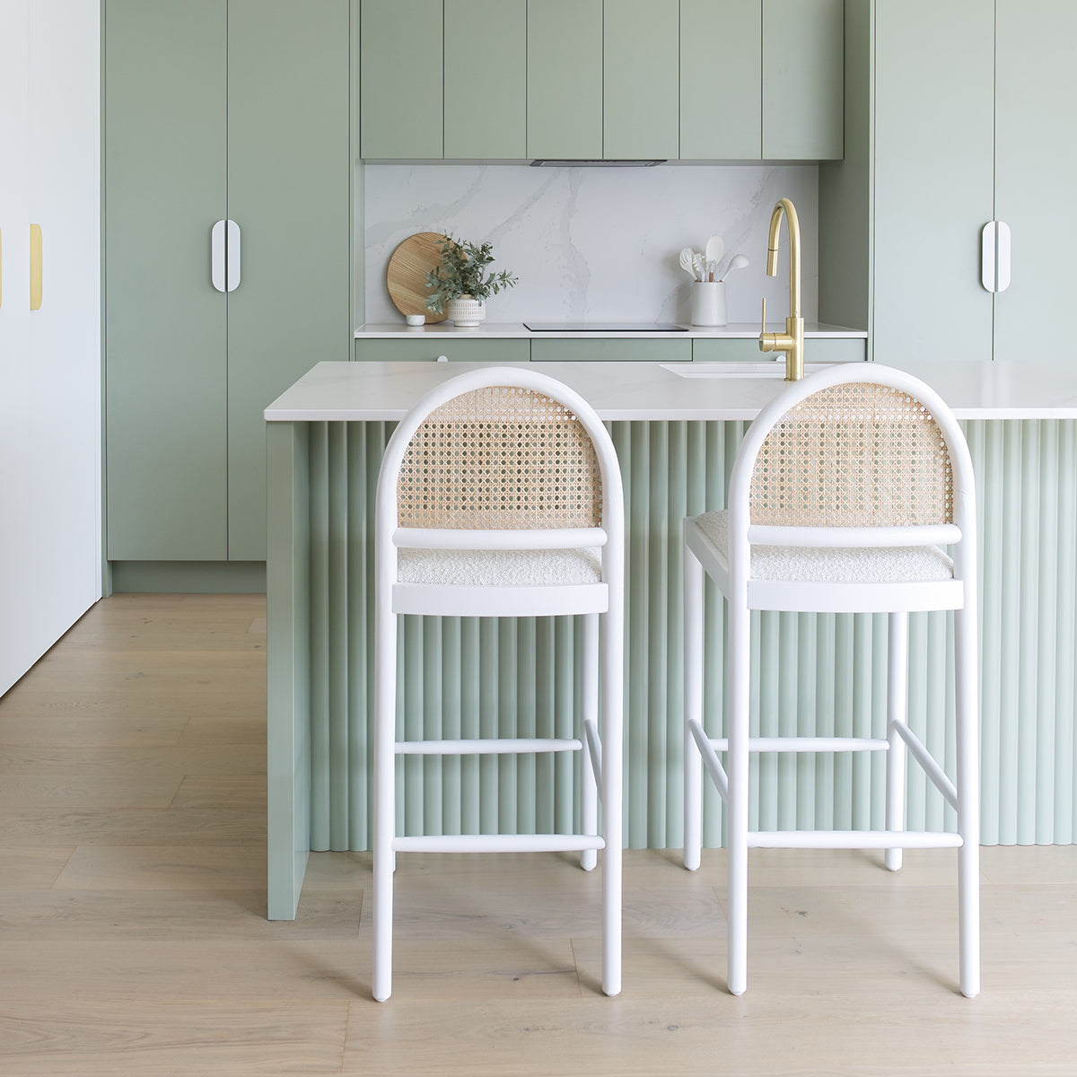 Capri Fabric Arch Bar Stool