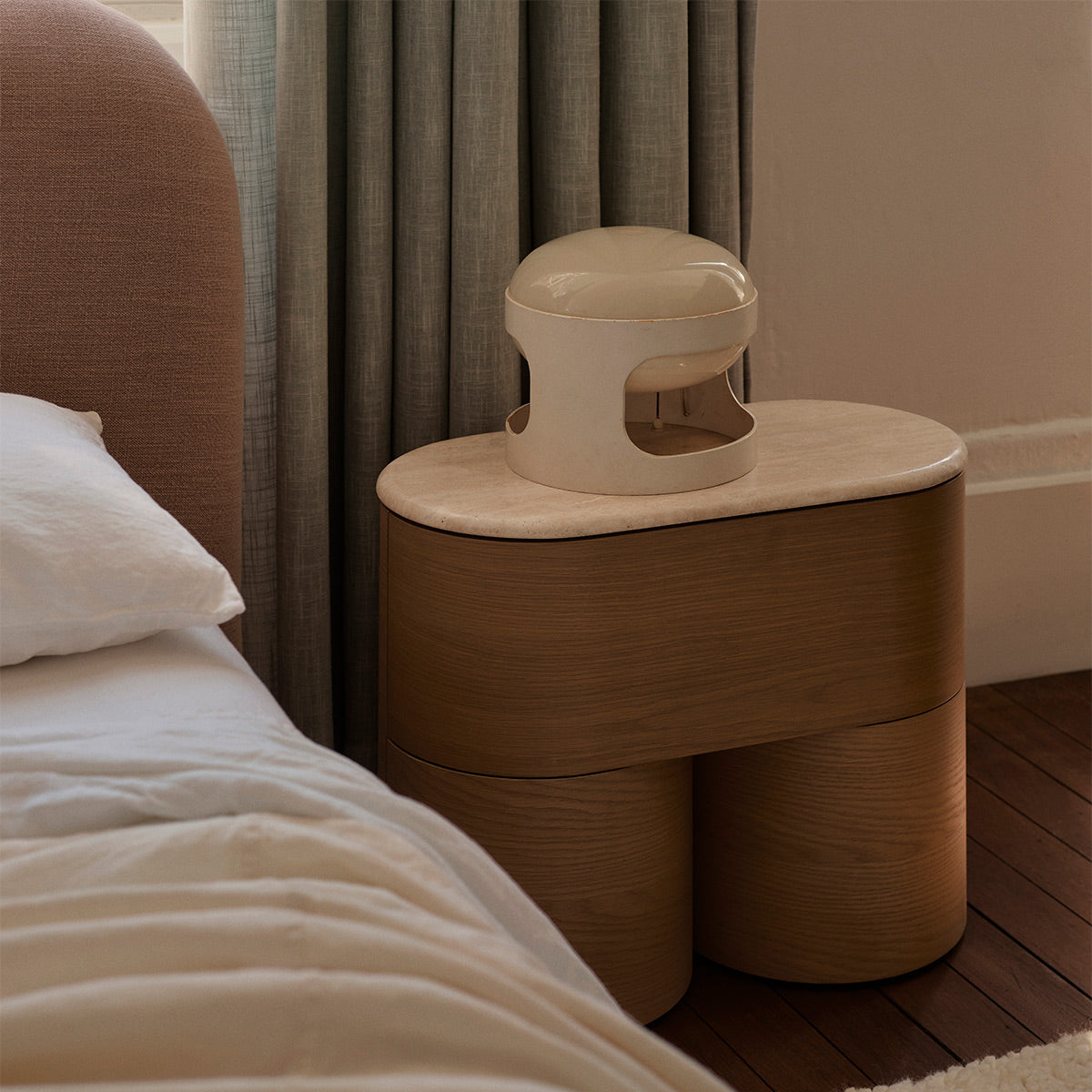 Fin Bedside Table