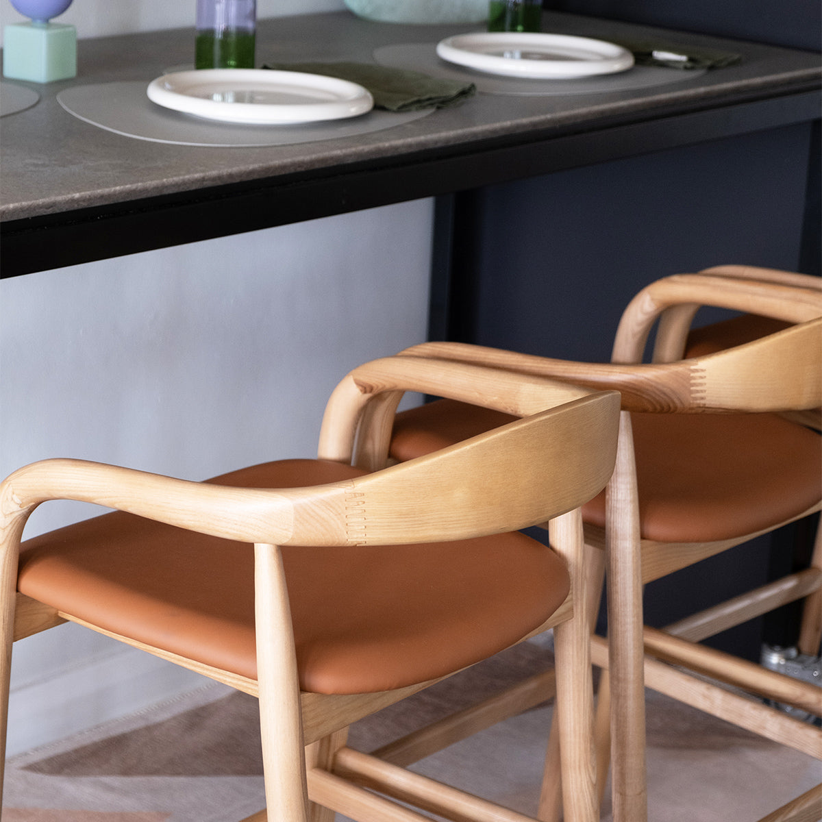 Noris Leather Bar Stool