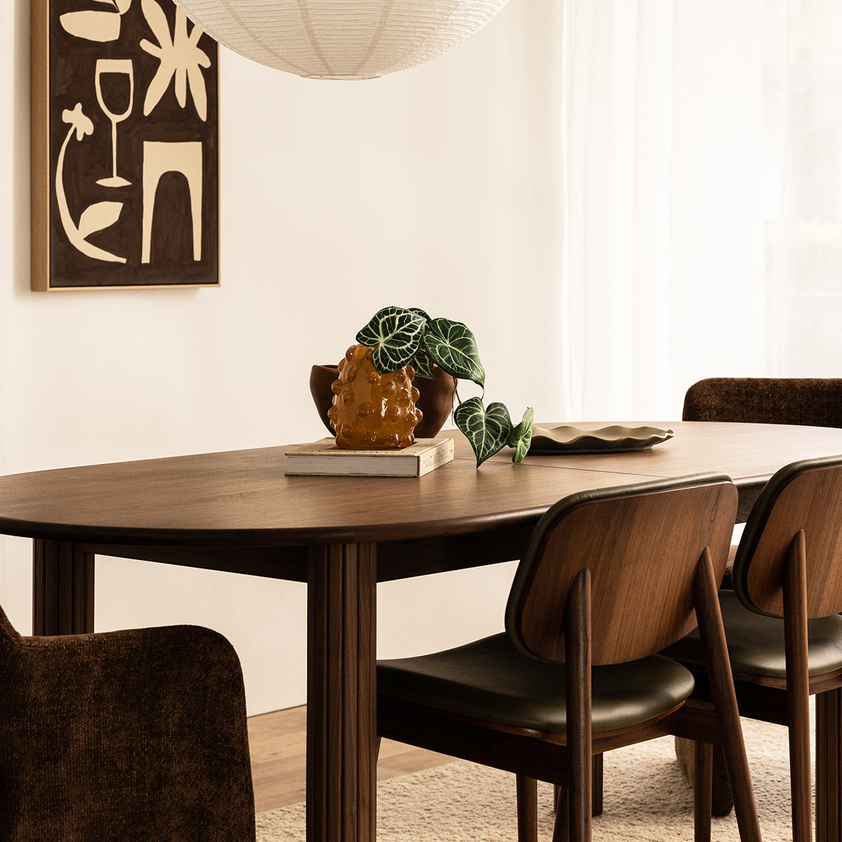 Noir Oval Extendable Dining Table (200cm)