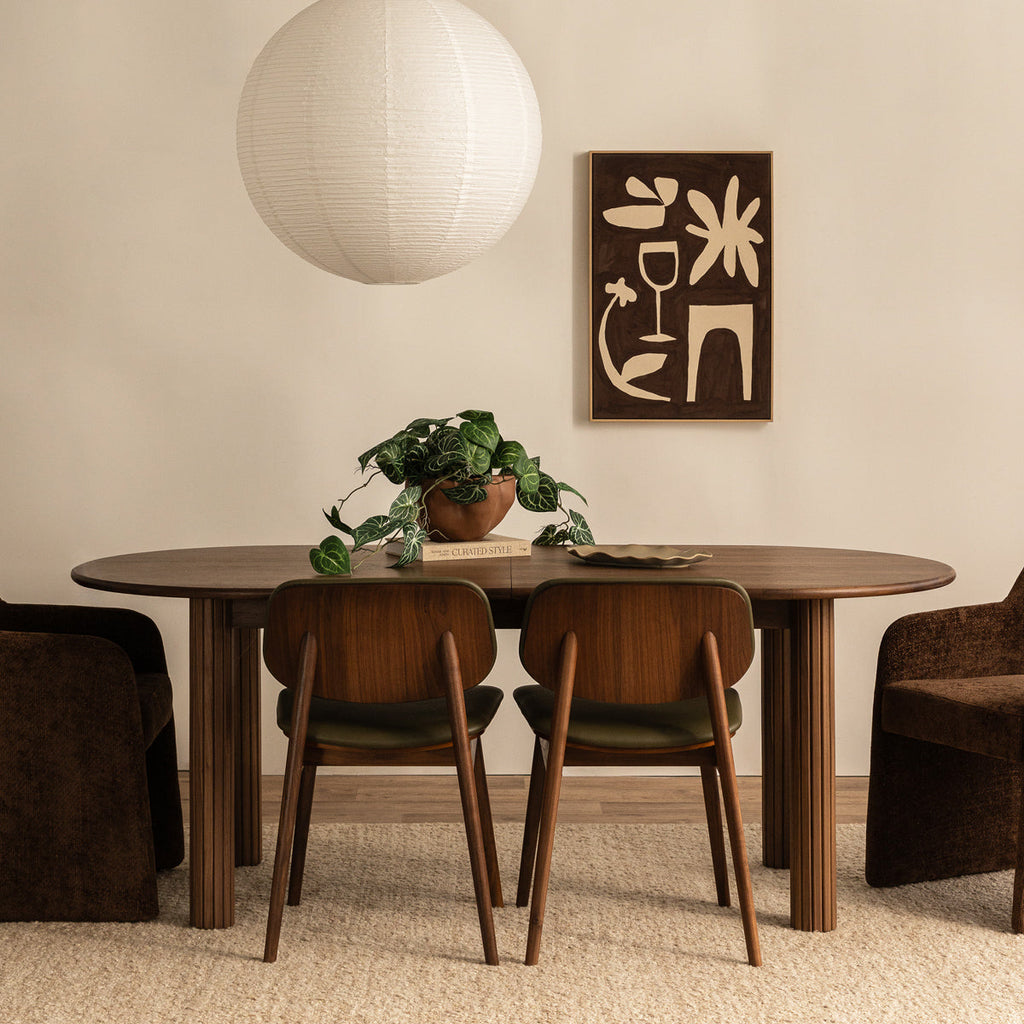 Noir Oval Extendable Dining Table (200cm)