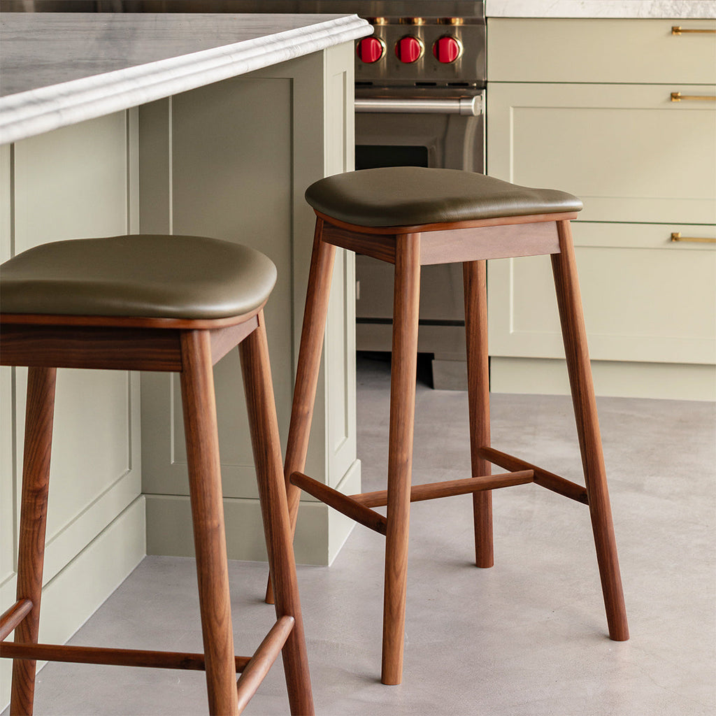Lando Leather Backless Bar Stool