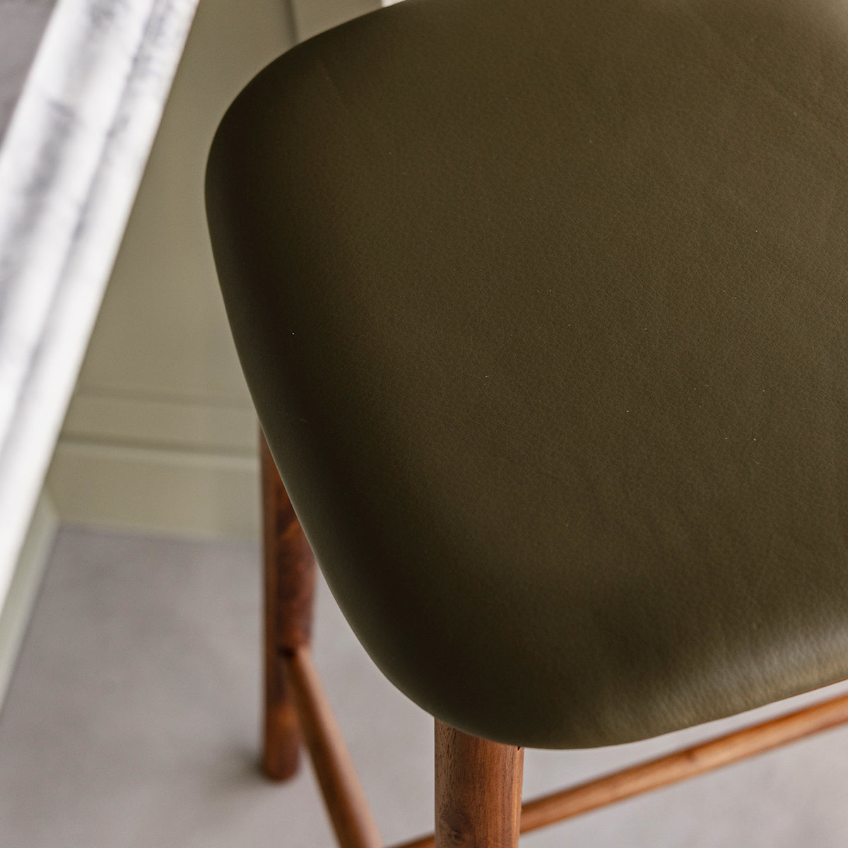 Lando Leather Backless Bar Stool