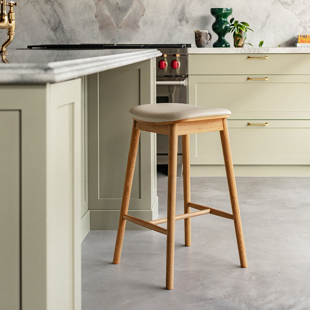 Lando Leather Backless Bar Stool