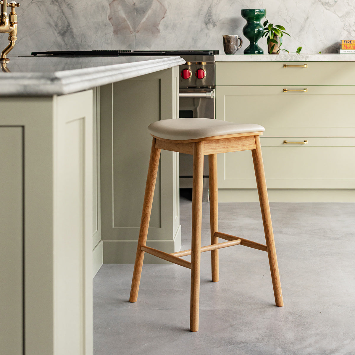 Lando Leather Backless Bar Stool