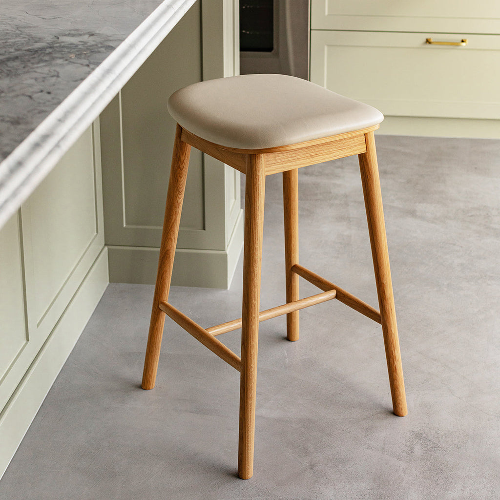 Lando Leather Backless Bar Stool