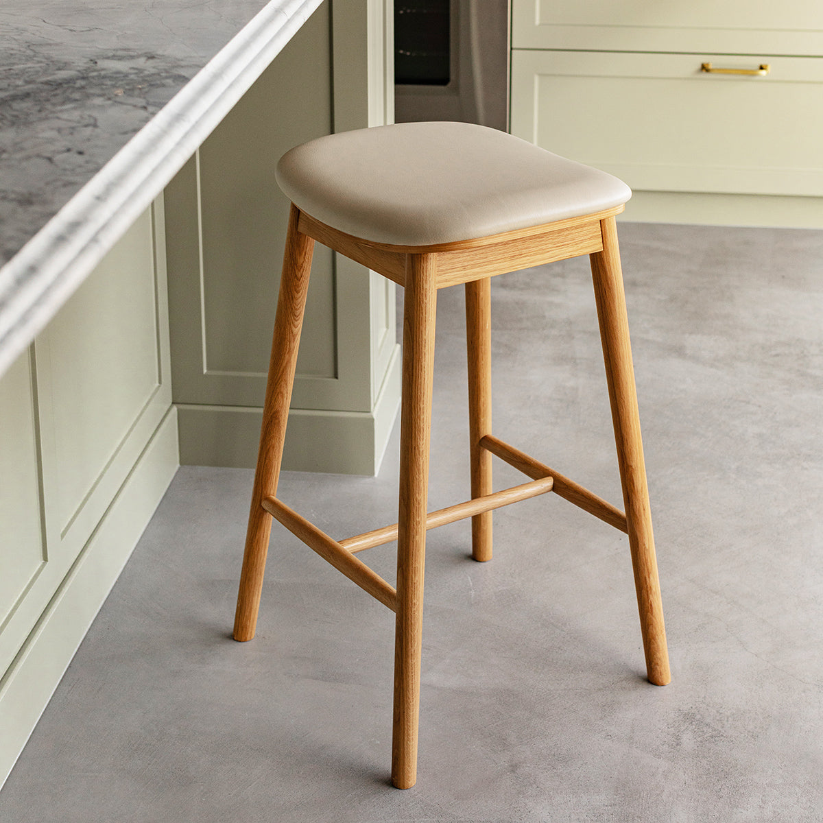 Lando Leather Backless Bar Stool