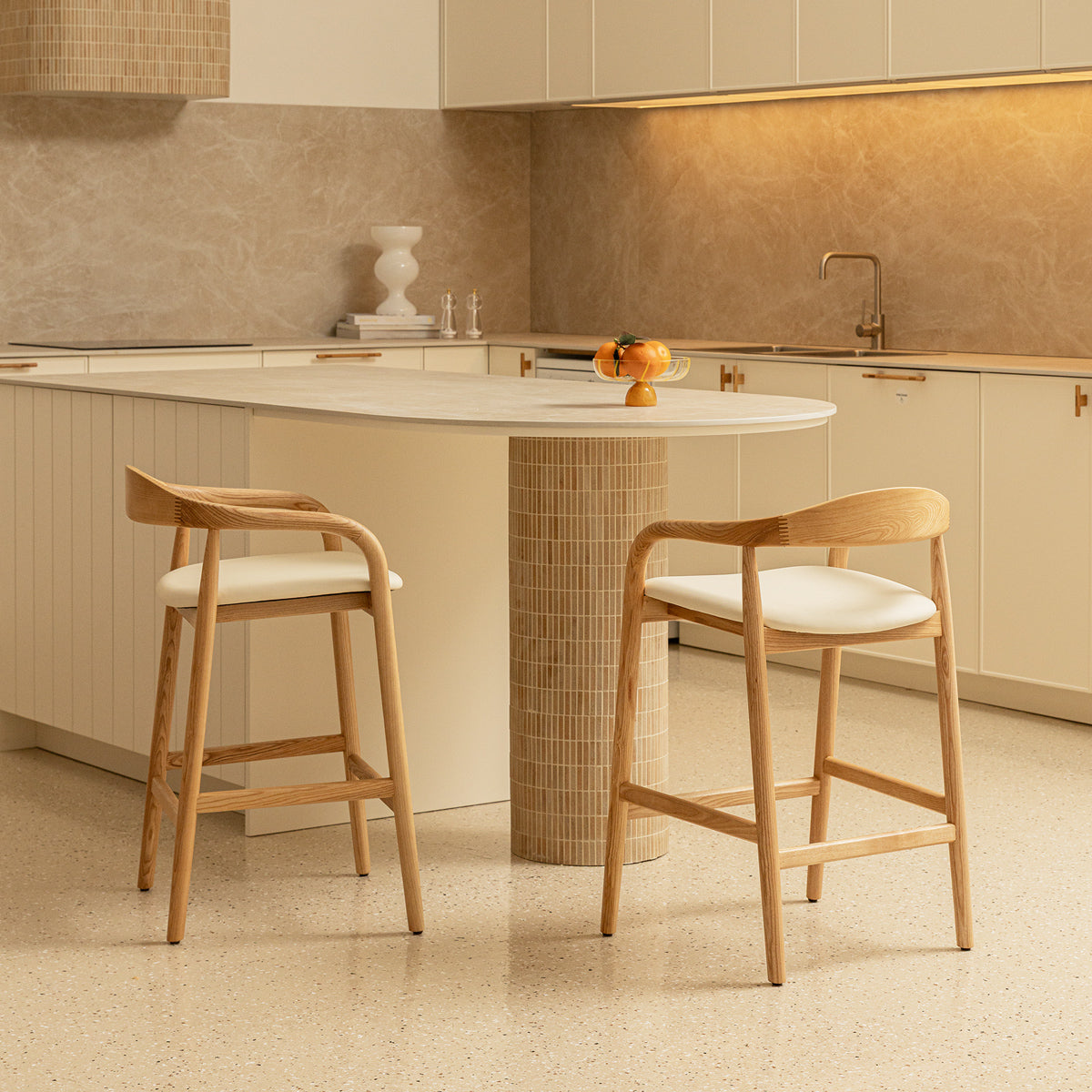 Noris Leather Bar Stool