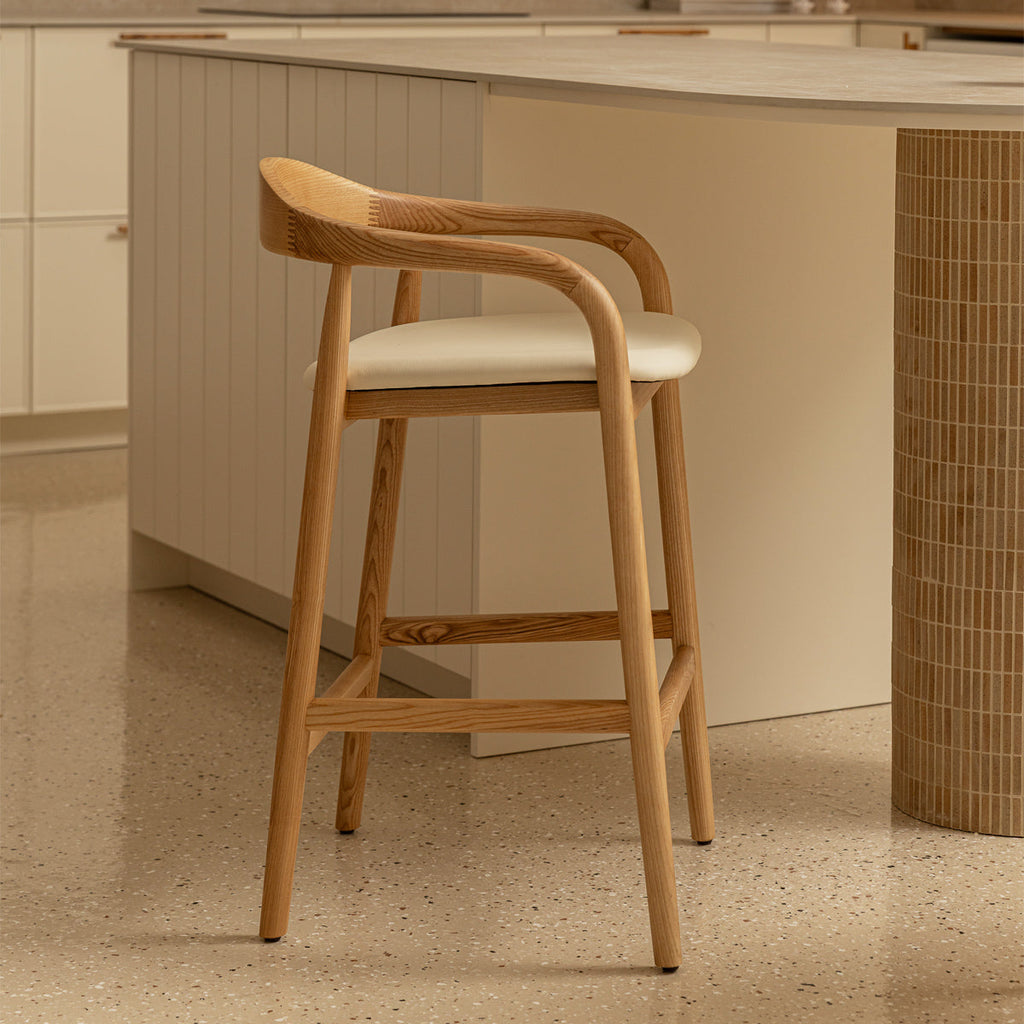 Noris Leather Bar Stool