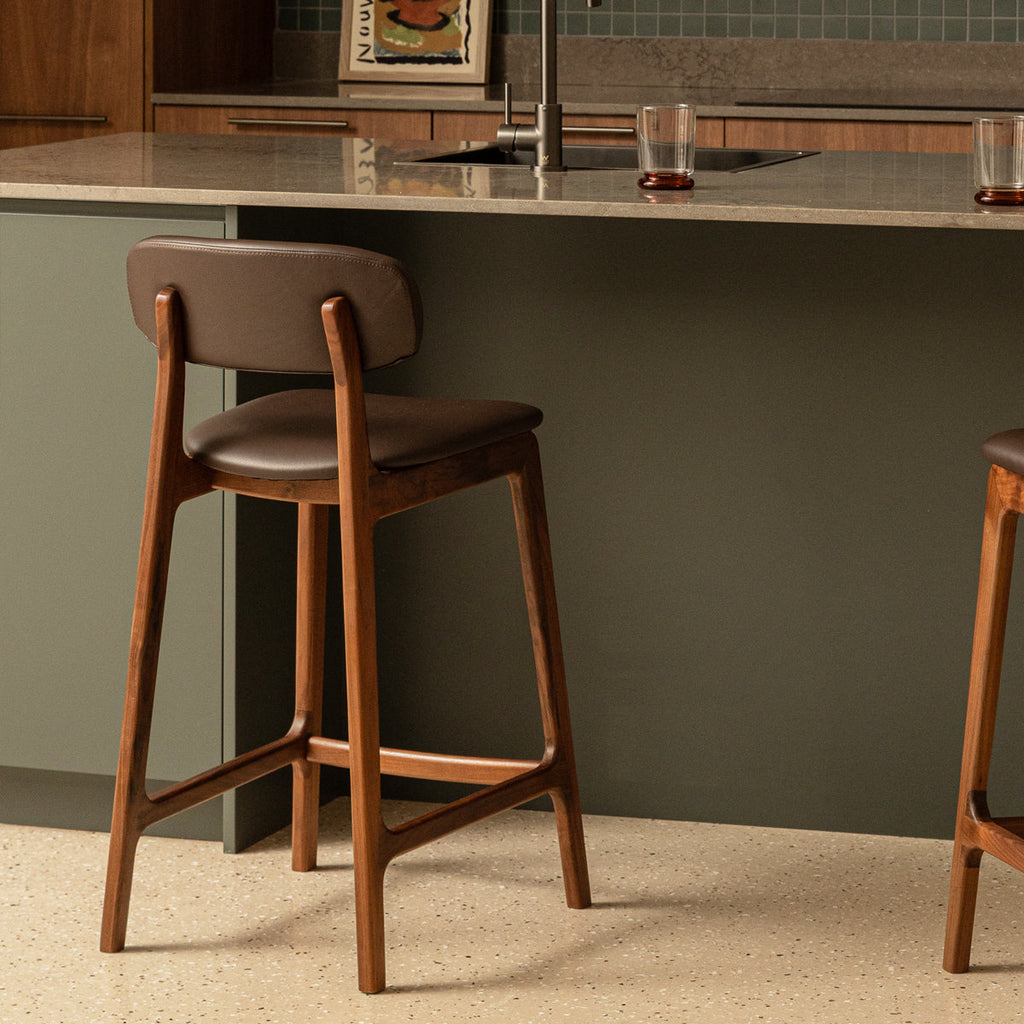 Alaska Leather Bar Stool