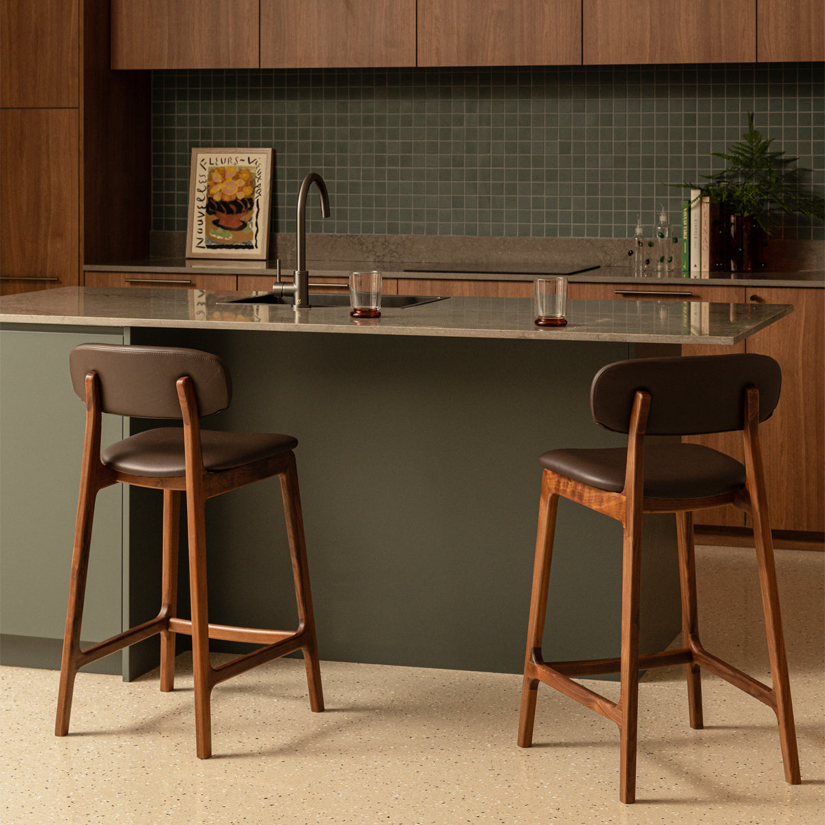 Alaska Leather Bar Stool