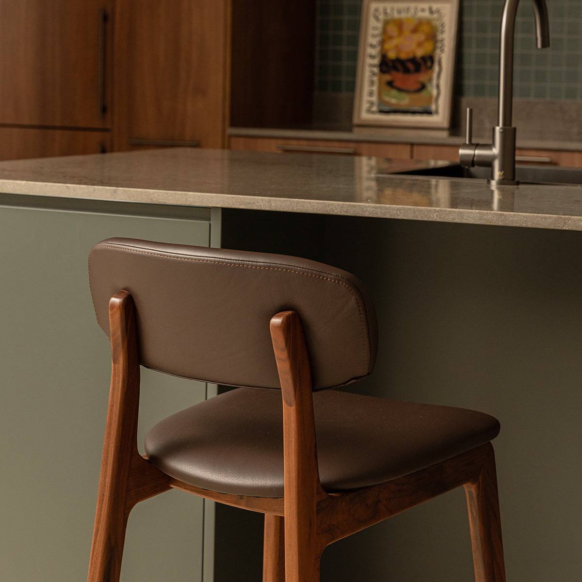 Alaska Leather Bar Stool