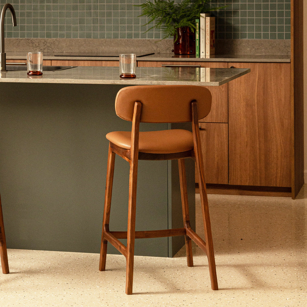 Alaska Leather Bar Stool