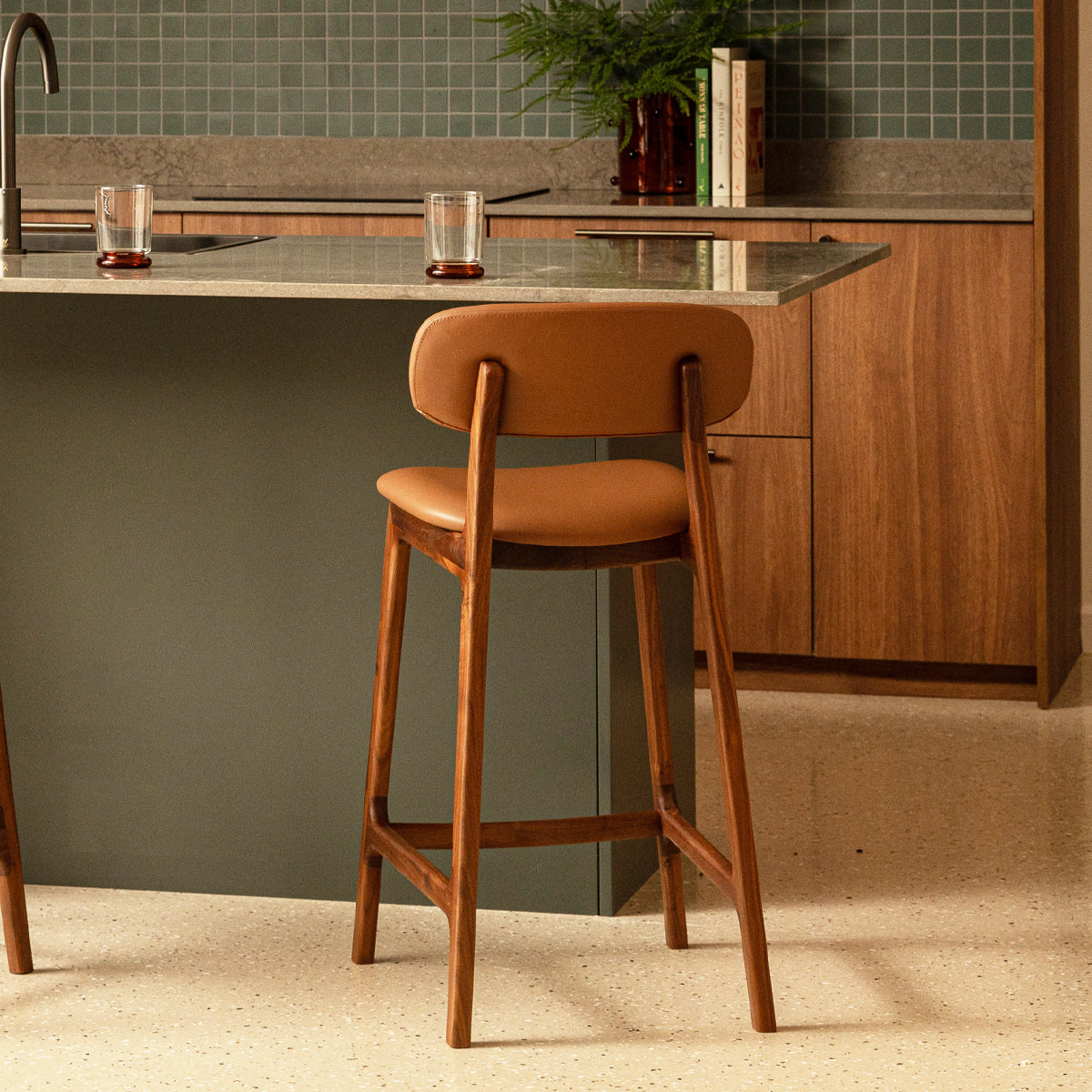 Alaska Leather Bar Stool