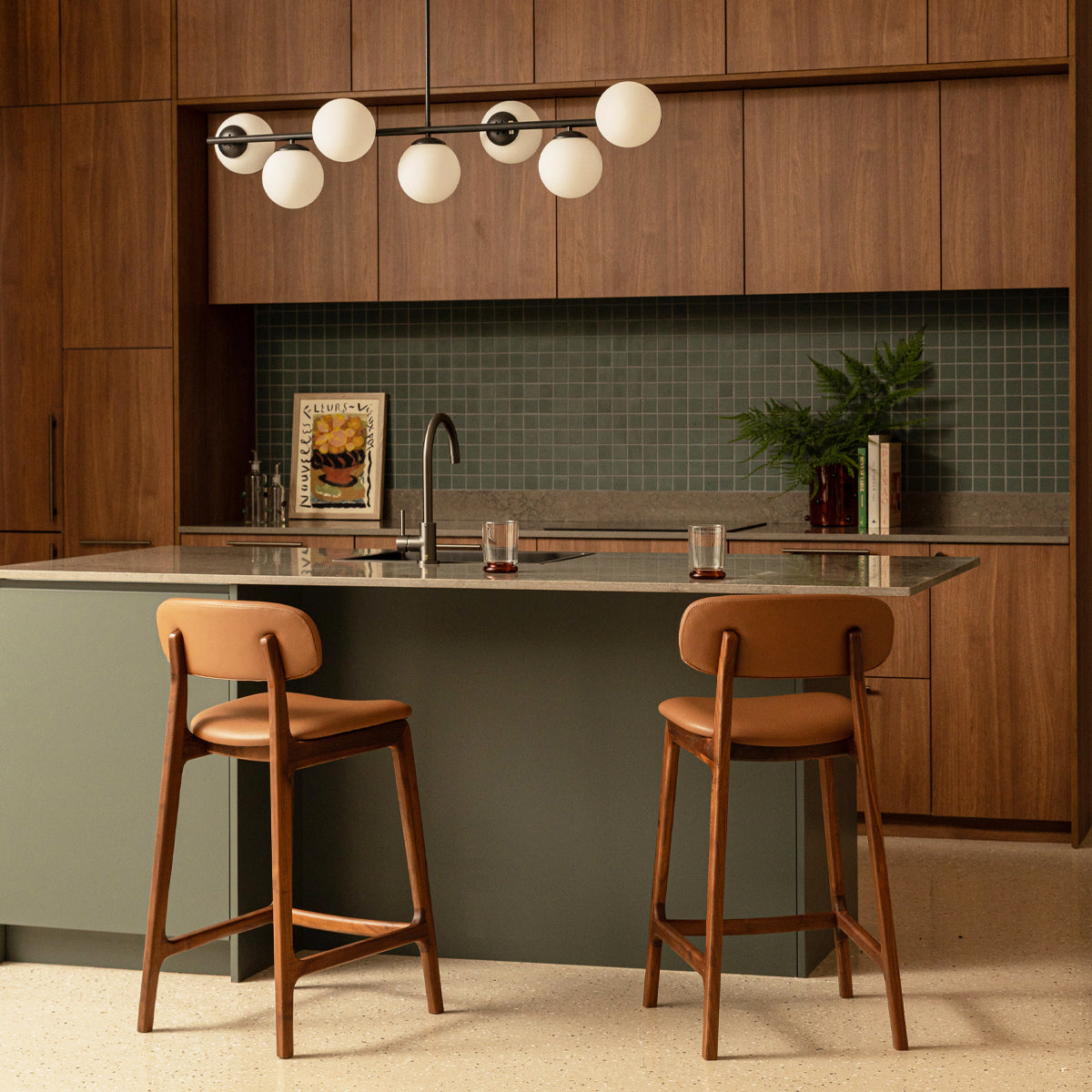 Alaska Leather Bar Stool