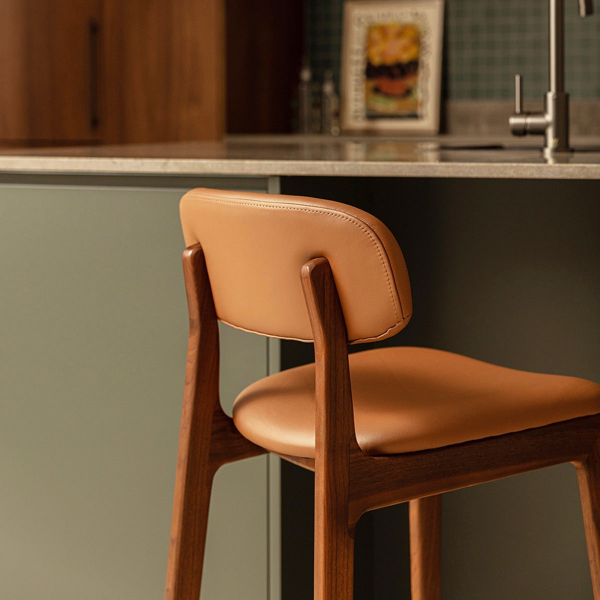 Alaska Leather Bar Stool