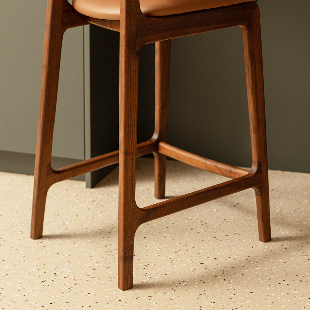 Alaska Leather Bar Stool