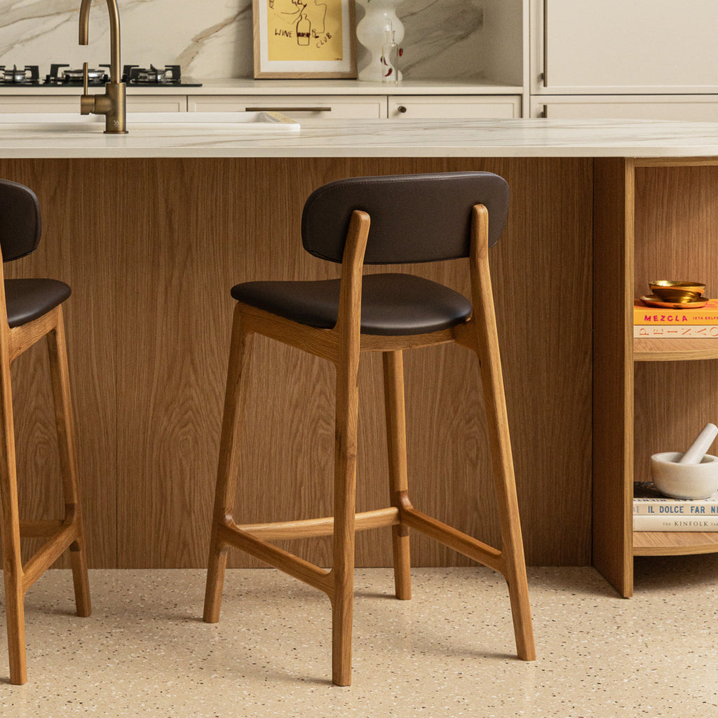 Alaska Leather Bar Stool