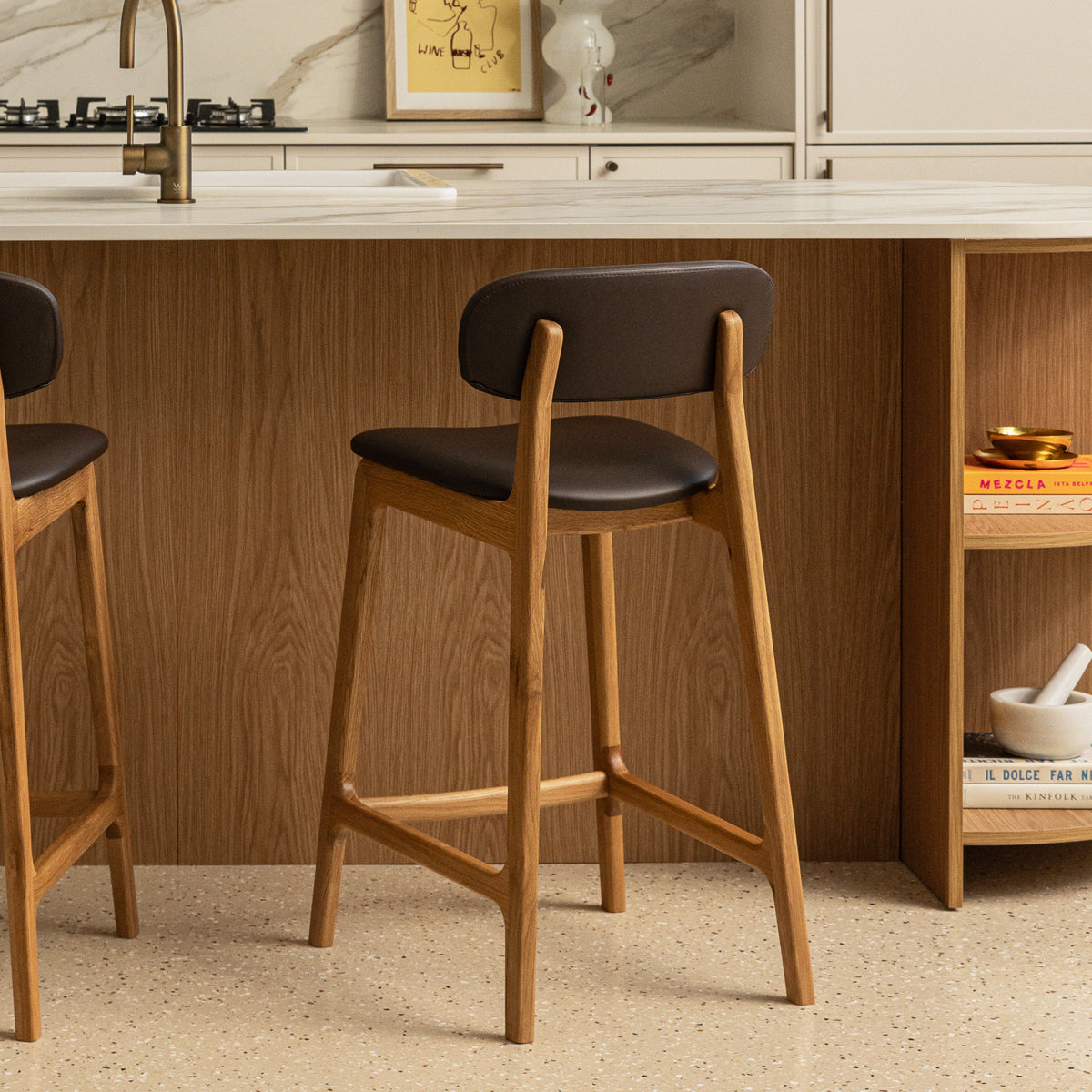 Alaska Leather Bar Stool