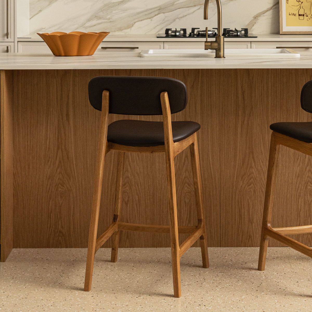 Alaska Leather Bar Stool