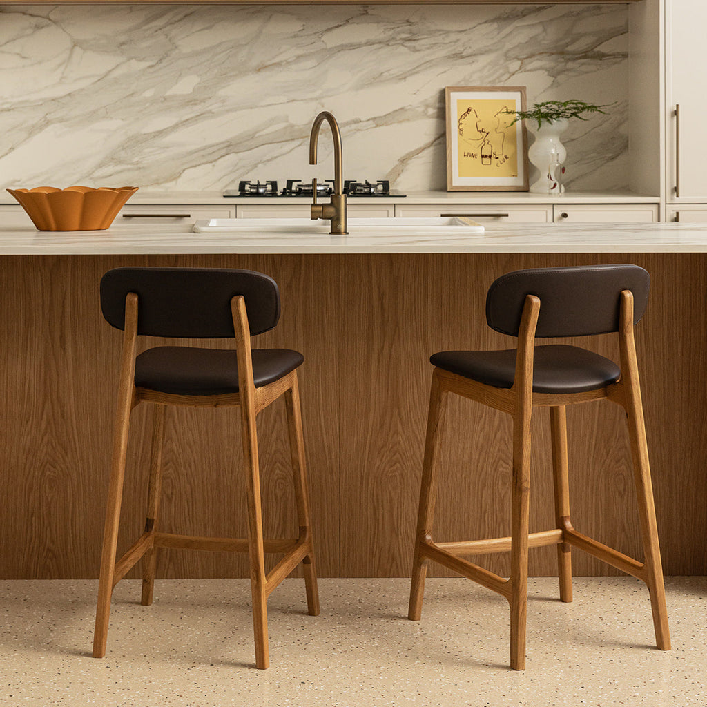 Alaska Leather Bar Stool