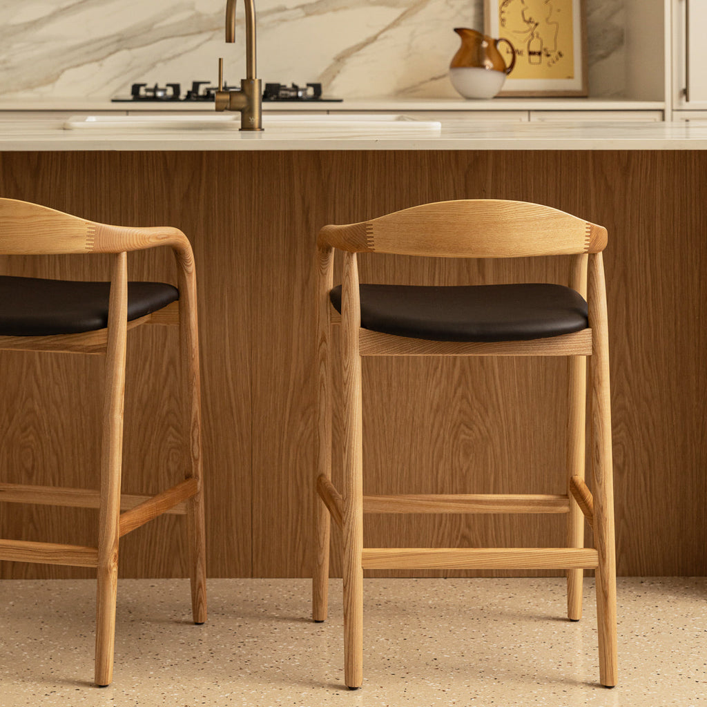 Noris Leather Bar Stool