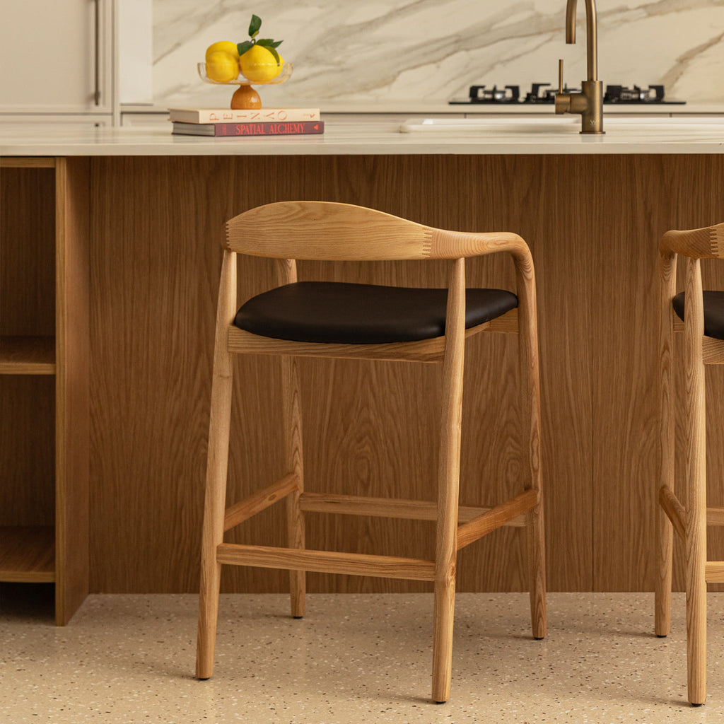 Noris Leather Bar Stool
