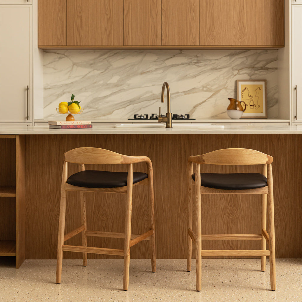 Noris Leather Bar Stool