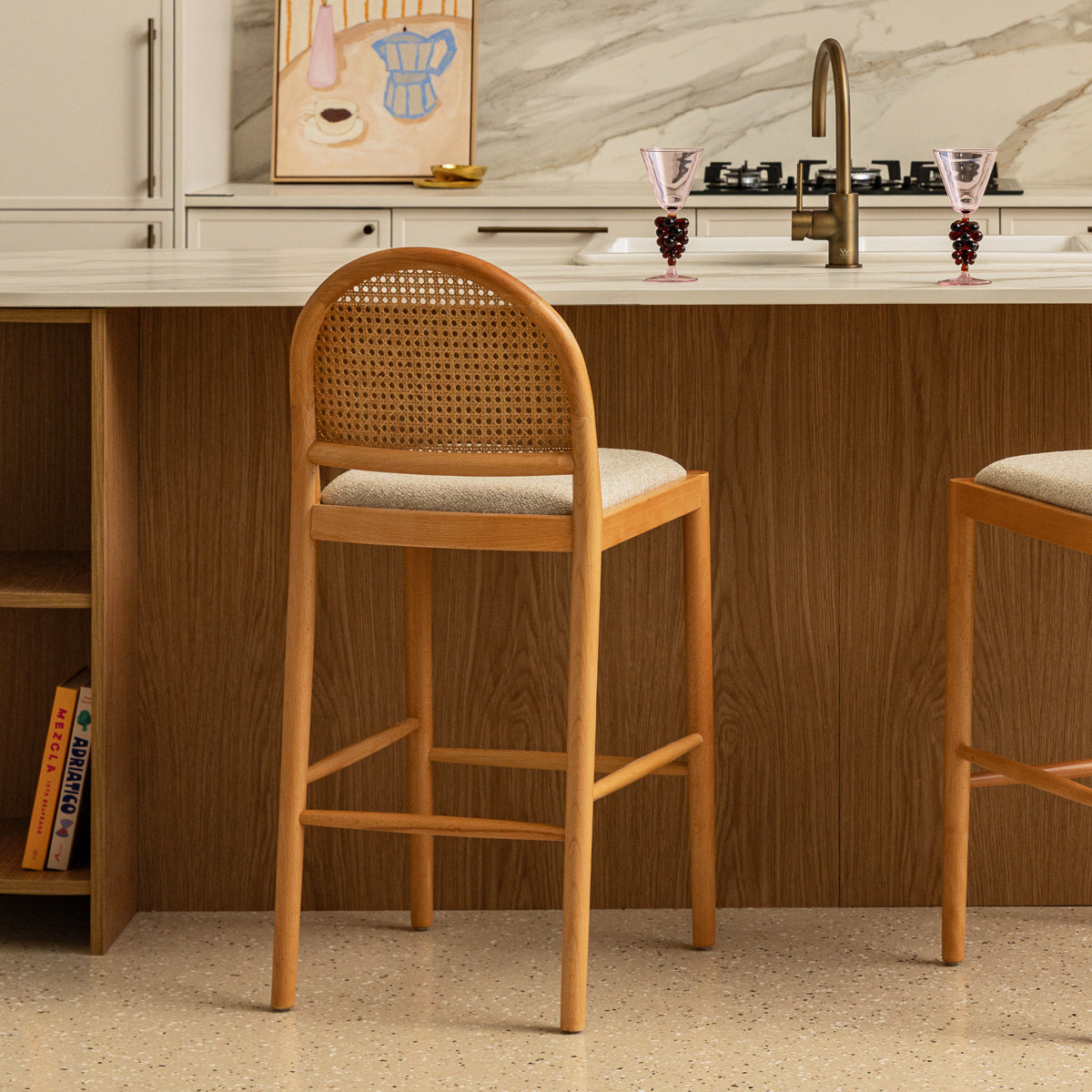 Capri Fabric Arch Bar Stool
