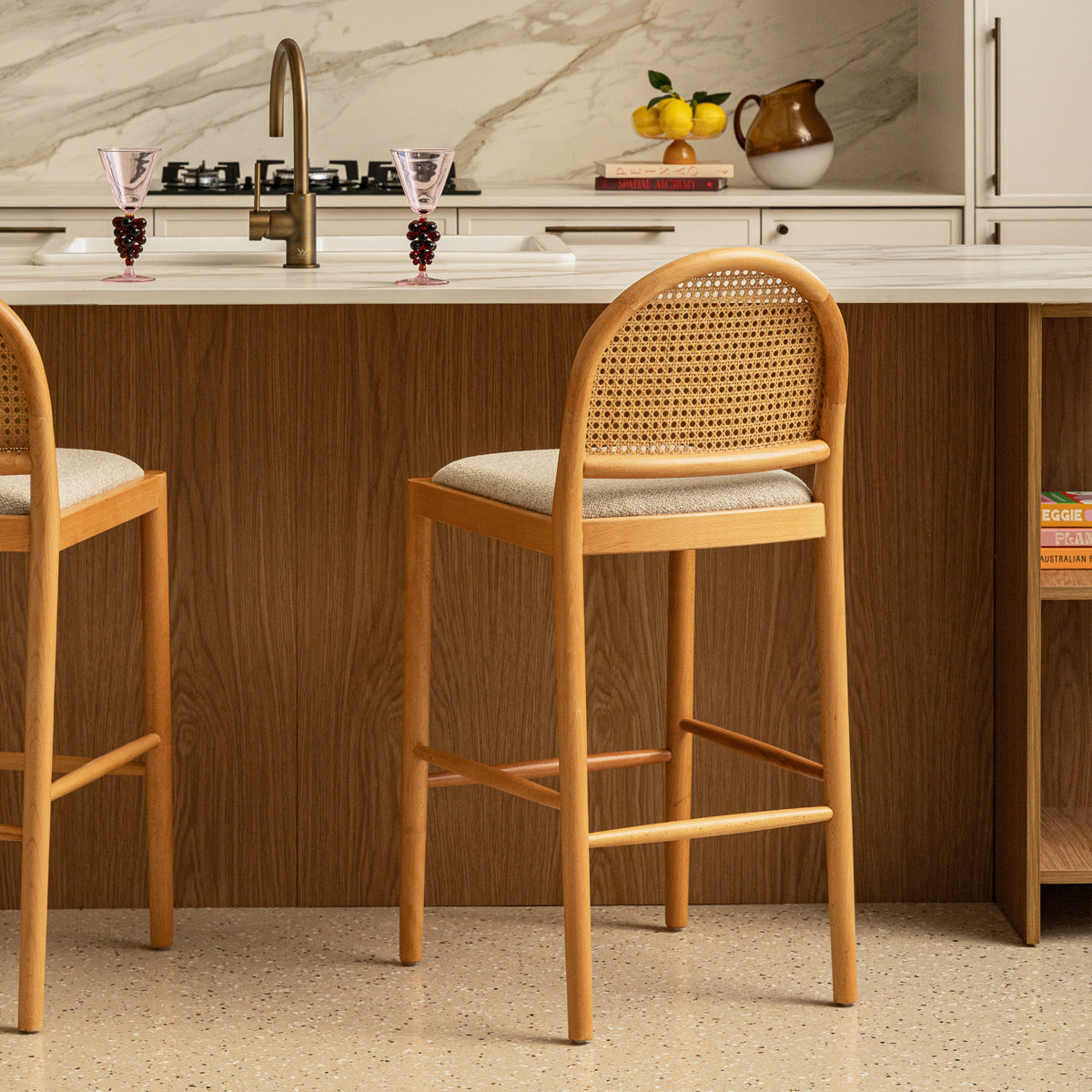 Capri Fabric Arch Bar Stool