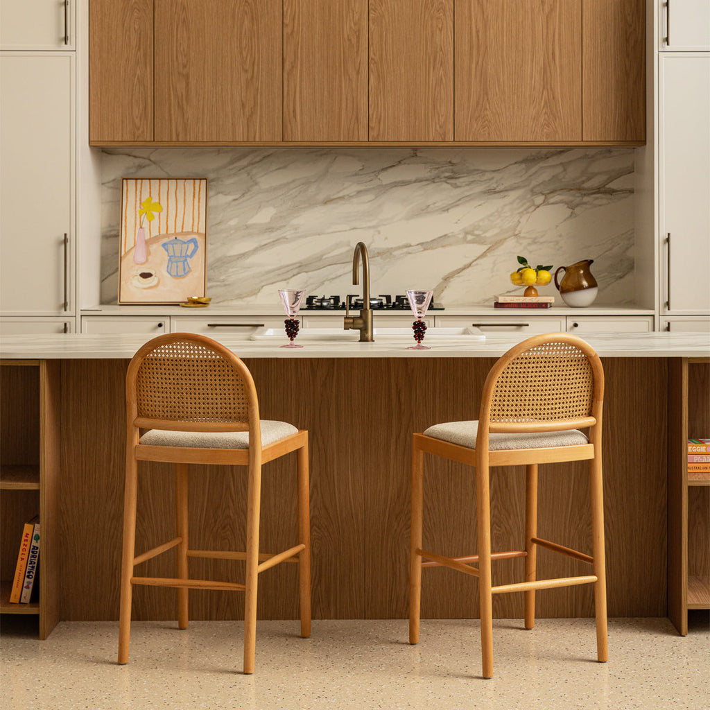 Capri Fabric Arch Bar Stool