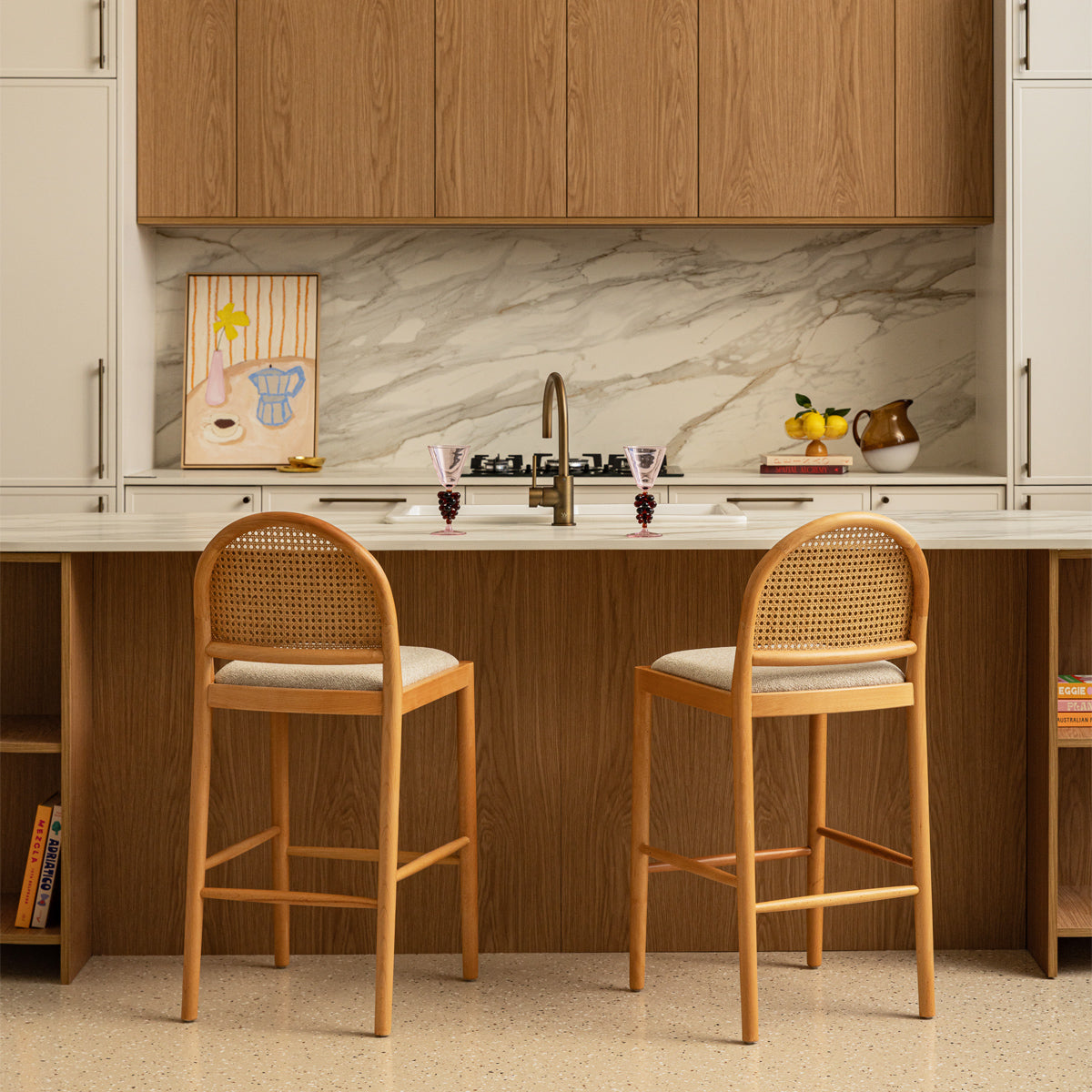 Capri Fabric Arch Bar Stool