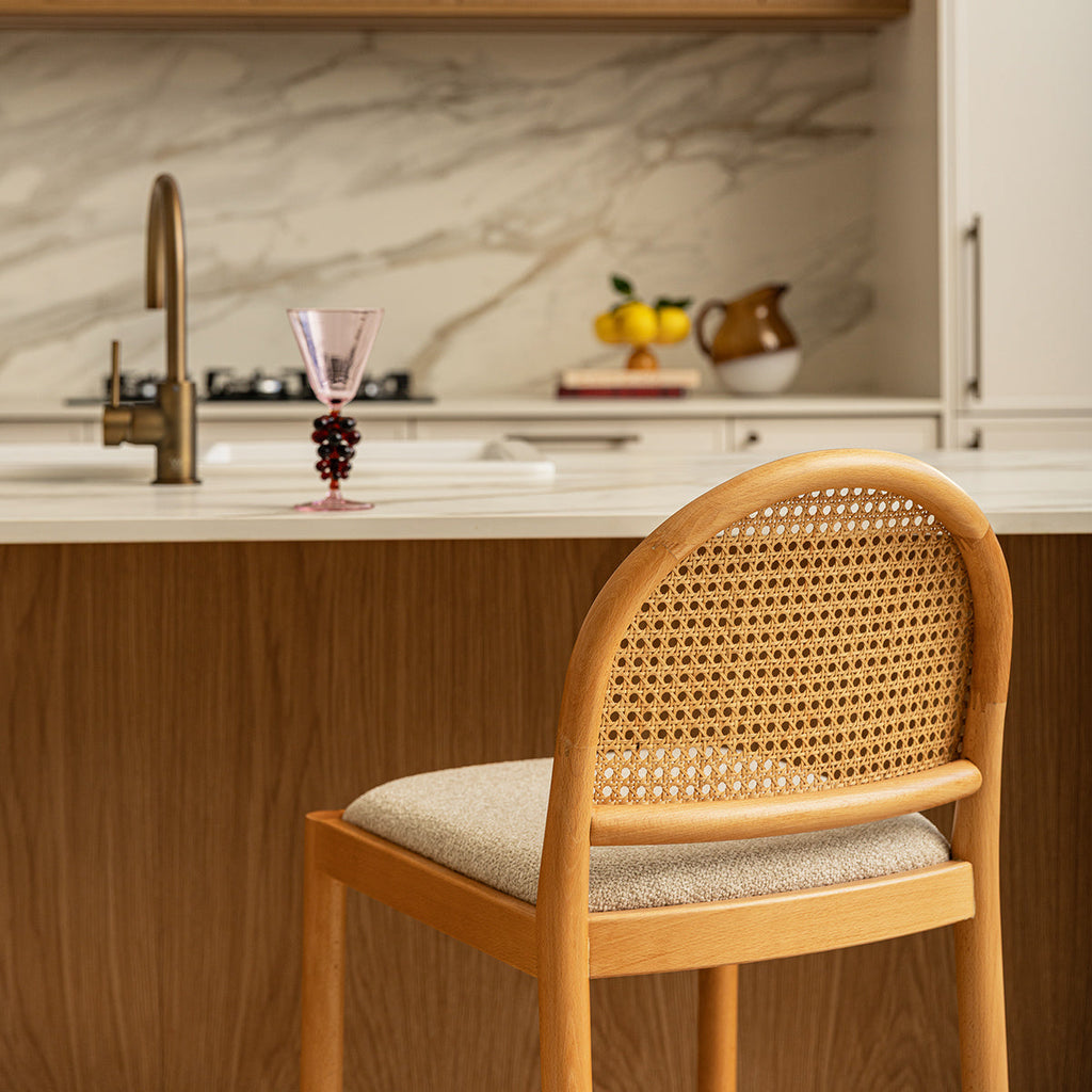 Capri Fabric Arch Bar Stool