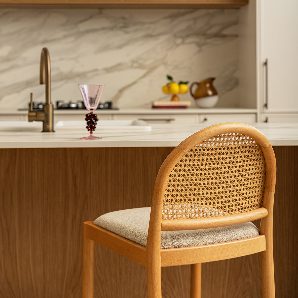 Capri Fabric Arch Bar Stool