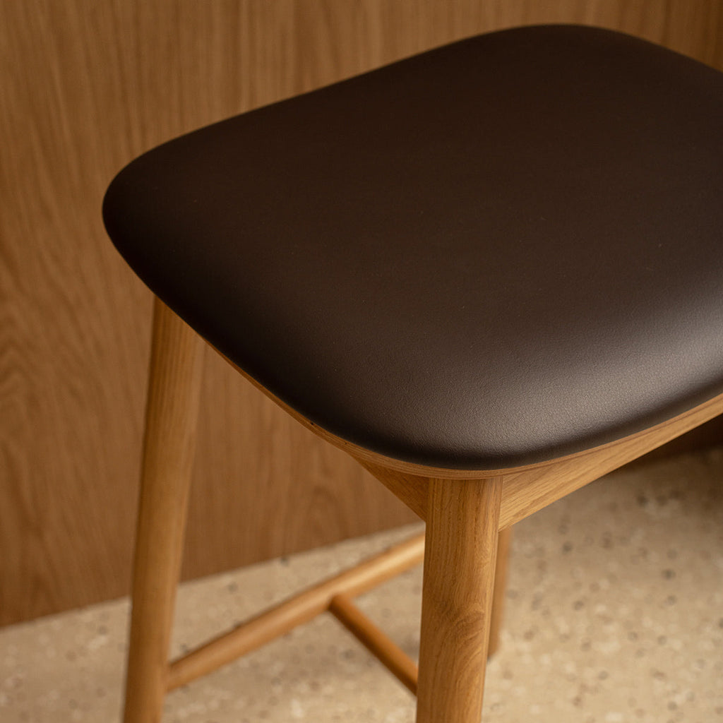 Lando Leather Backless Bar Stool