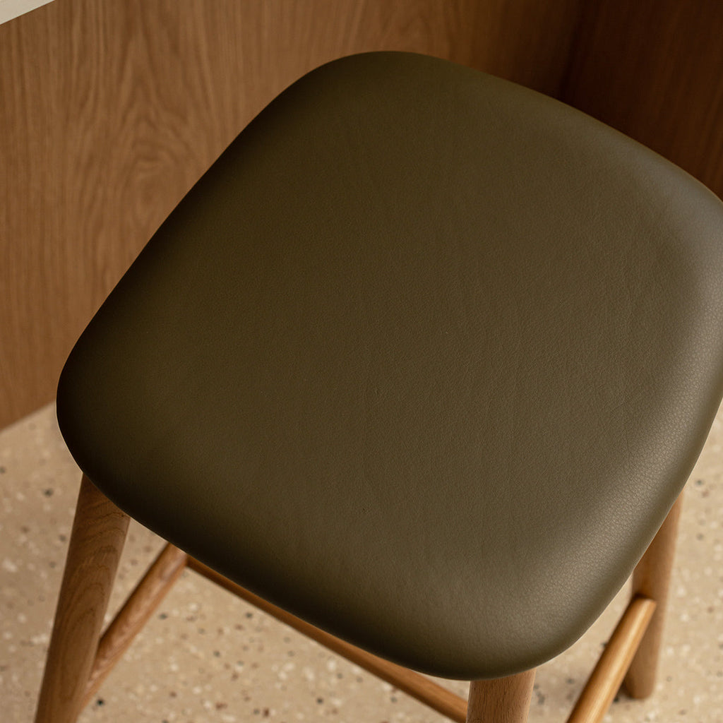 Lando Leather Backless Bar Stool