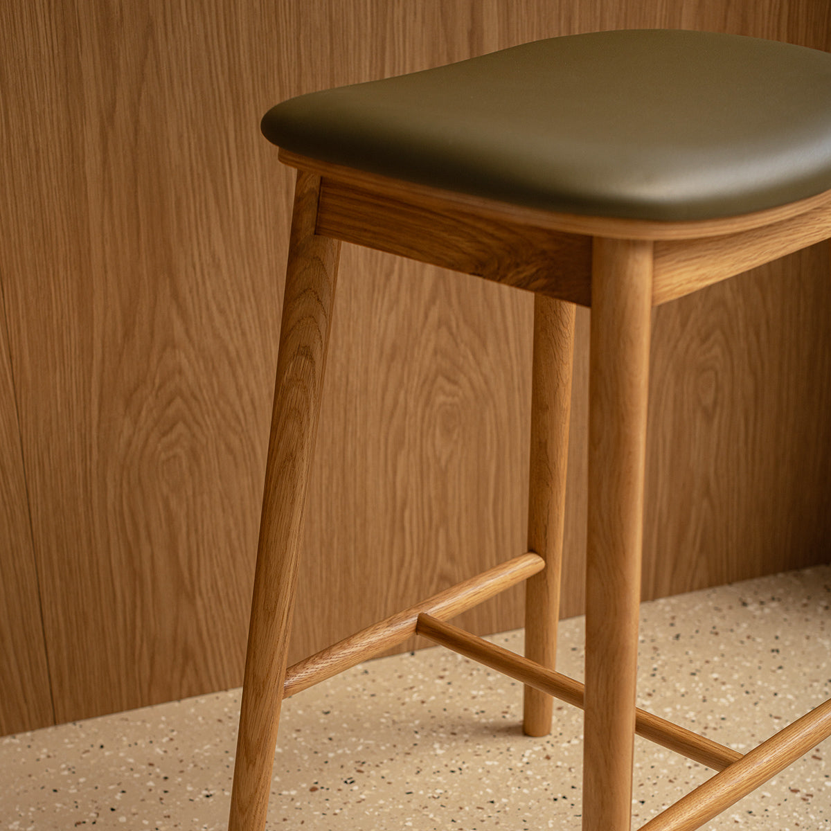Lando Leather Backless Bar Stool