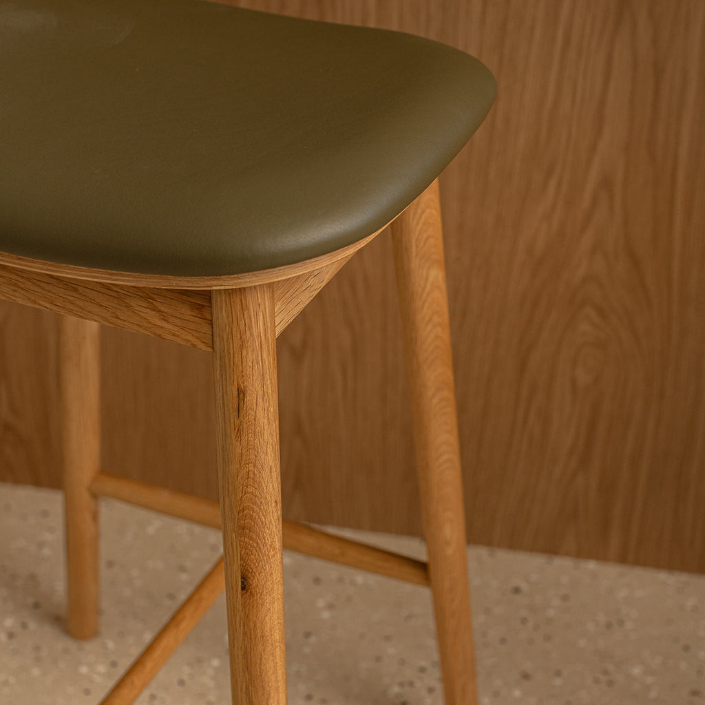 Lando Leather Backless Bar Stool
