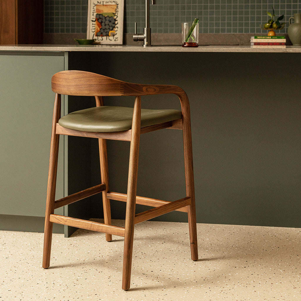Noris Leather Bar Stool