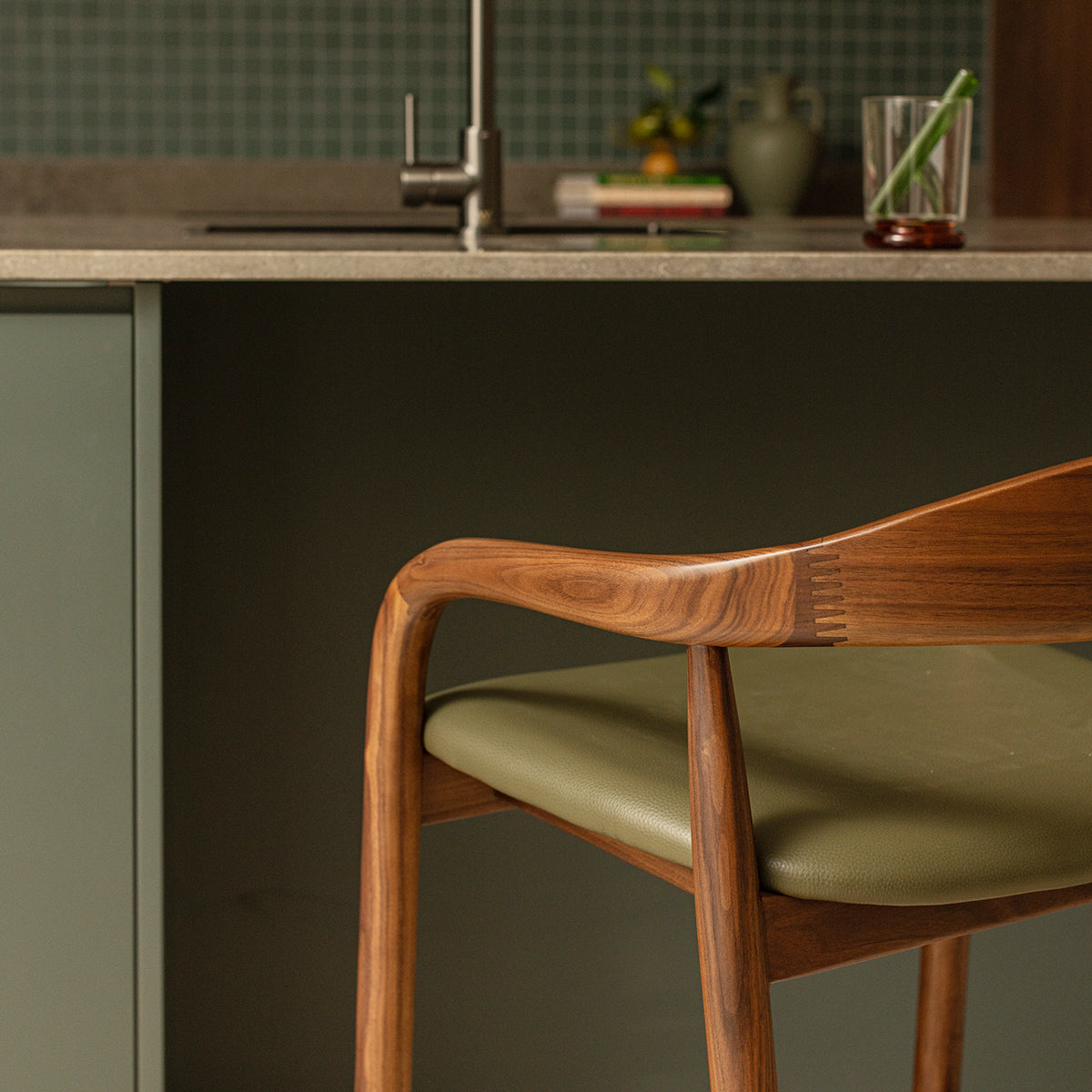 Noris Leather Bar Stool