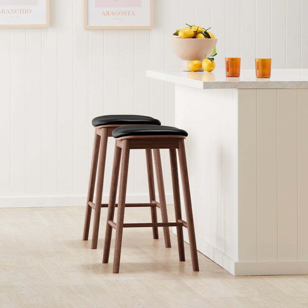 Lando Leather Backless Bar Stool
